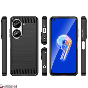 Carbon guminis dėklas - juodas (Asus Zenfone 9/Zenfone 10)
